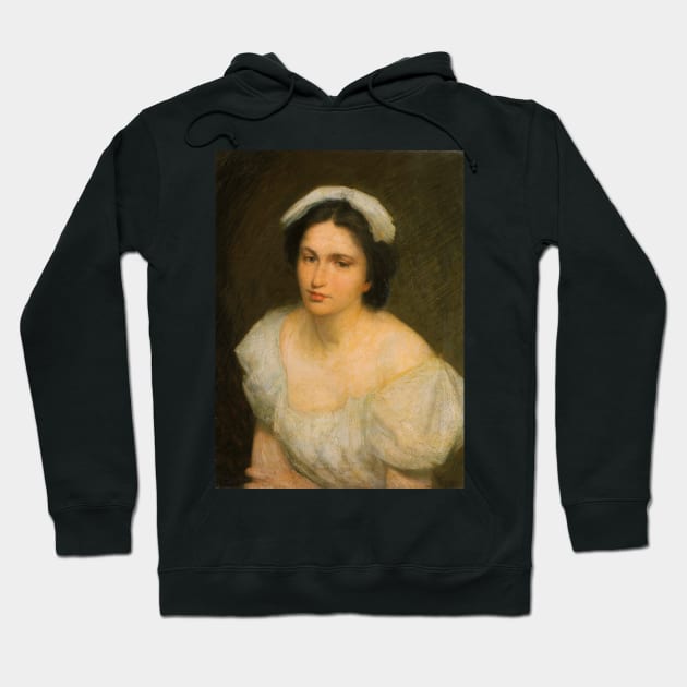 An Alsatian Girl by Julian Alden Weir Hoodie by Classic Art Stall